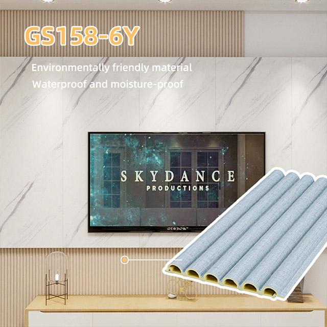 Panel de pared WPC con diseño semicircular de 158*15 mm