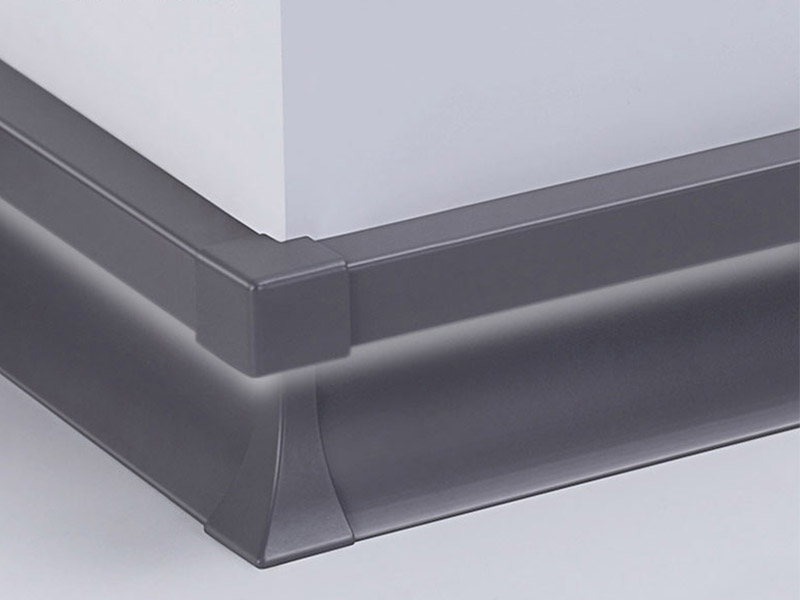 Rodapi&eacute; de aluminio LED de 80*9 mm