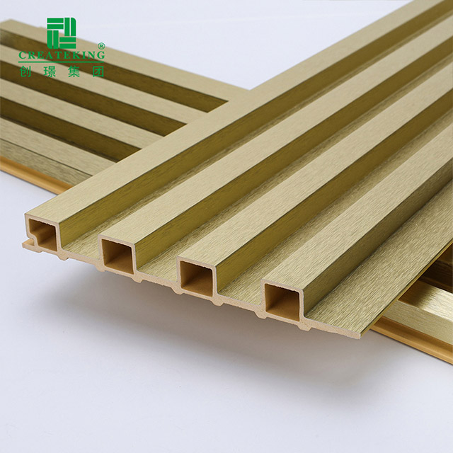 Panel de pared estriado de oro metálico de 155 * 17 mm