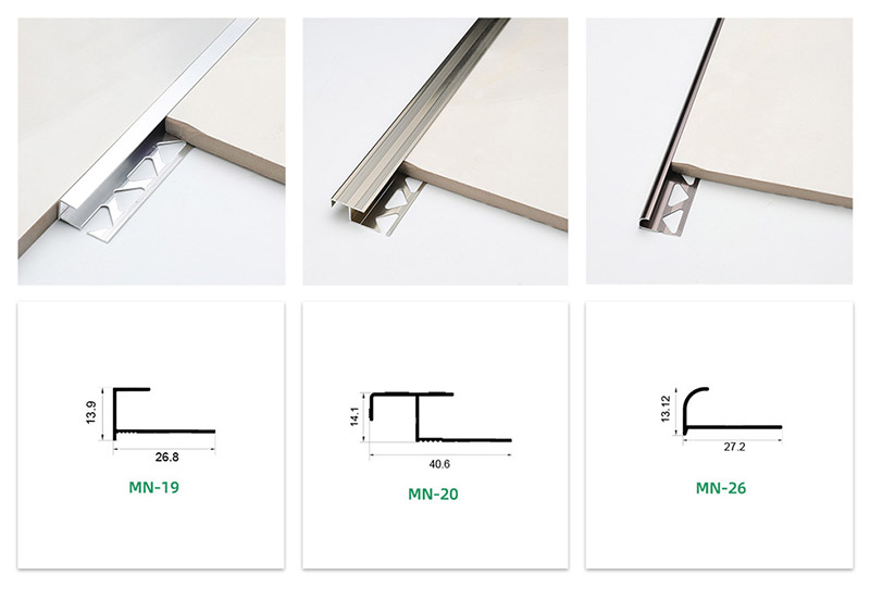 Borde de azulejo en forma de C