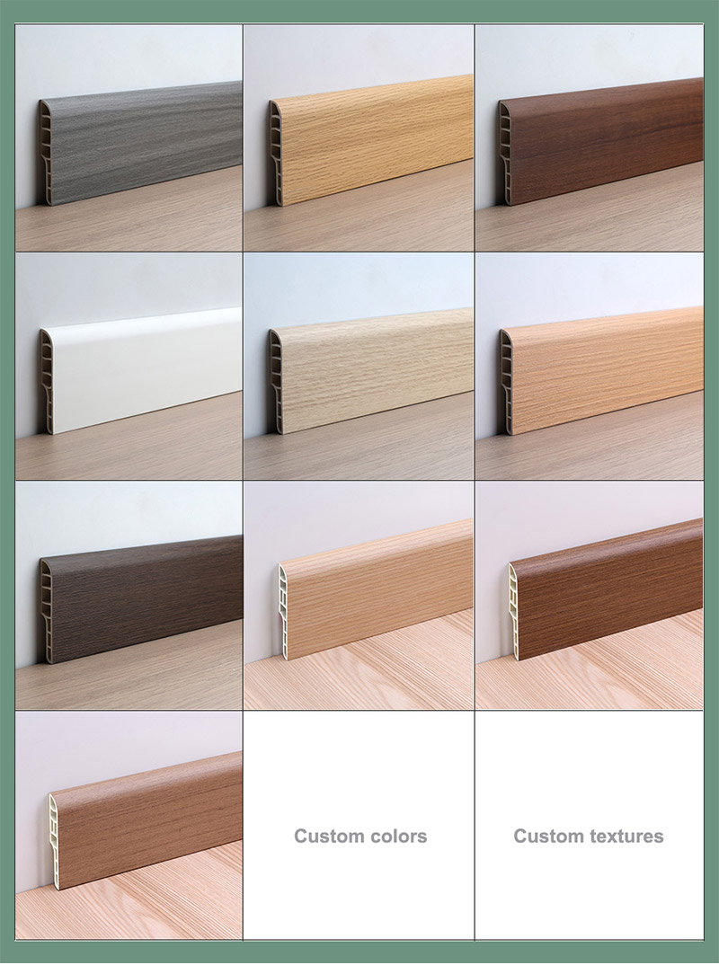 Rodapi&eacute; tipo l&aacute;piz de PVC de 70*12 mm