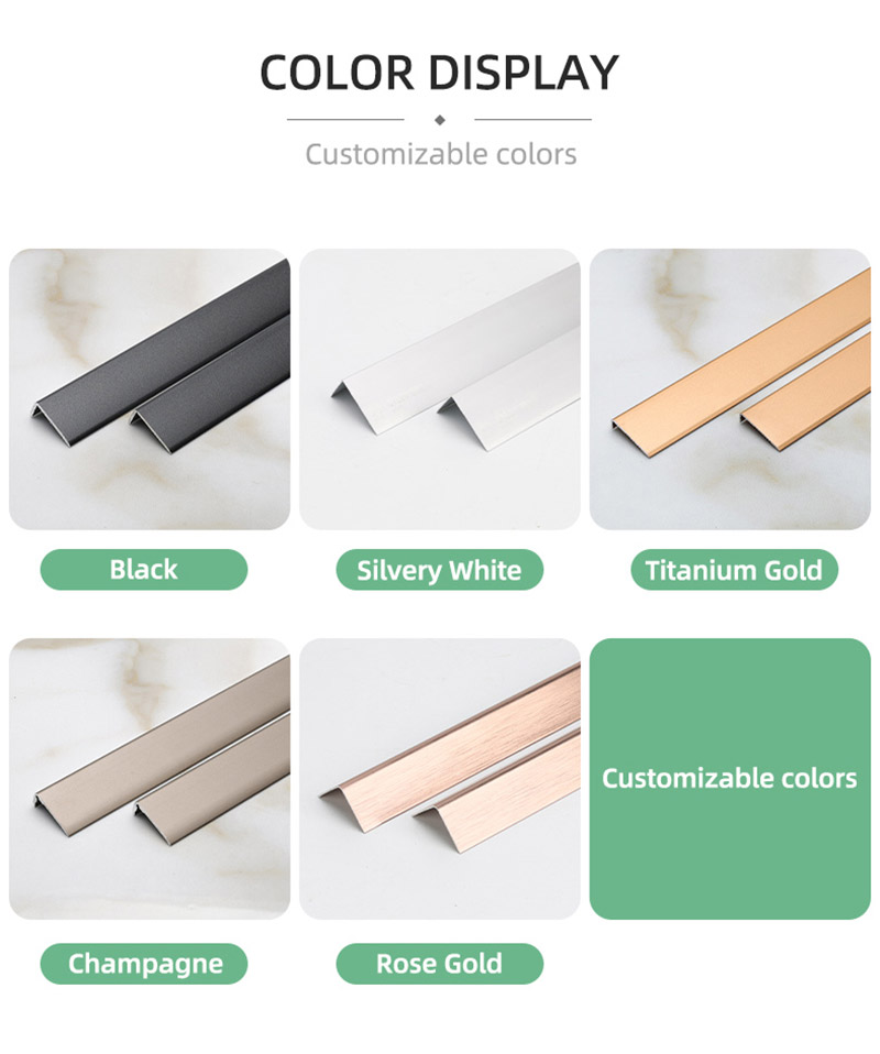 Tira protectora de borde de piso de aluminio en forma de L