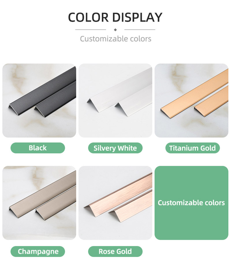 Bandas de borde de piso de aluminio en forma de L