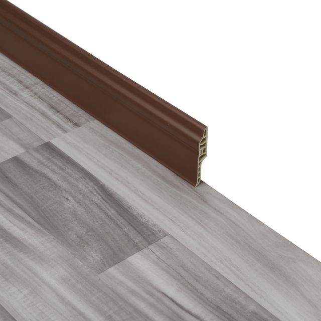 Suelo de vinilo de superficie de textura de madera a prueba de agua de 68mm de altura, rodapié de PVC Board-SDF68