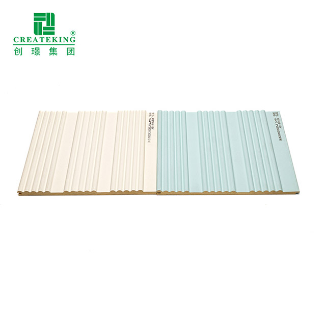 Panel de pared estriado sólido curvo de 164 * 7,8 mm