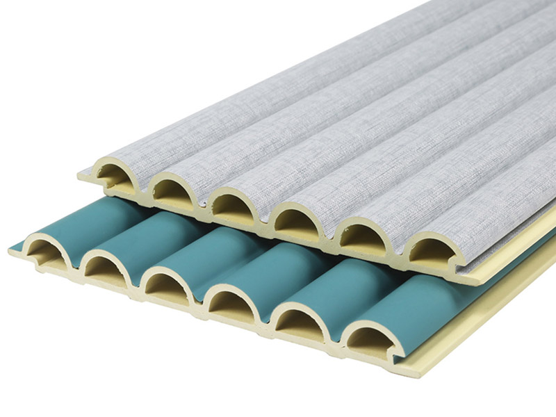 Panel de pared WPC con dise&ntilde;o semicircular de 158*15 mm