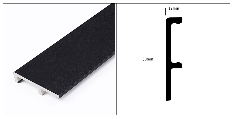 Rodapi&eacute; con clip de PVC de 60*12 mm