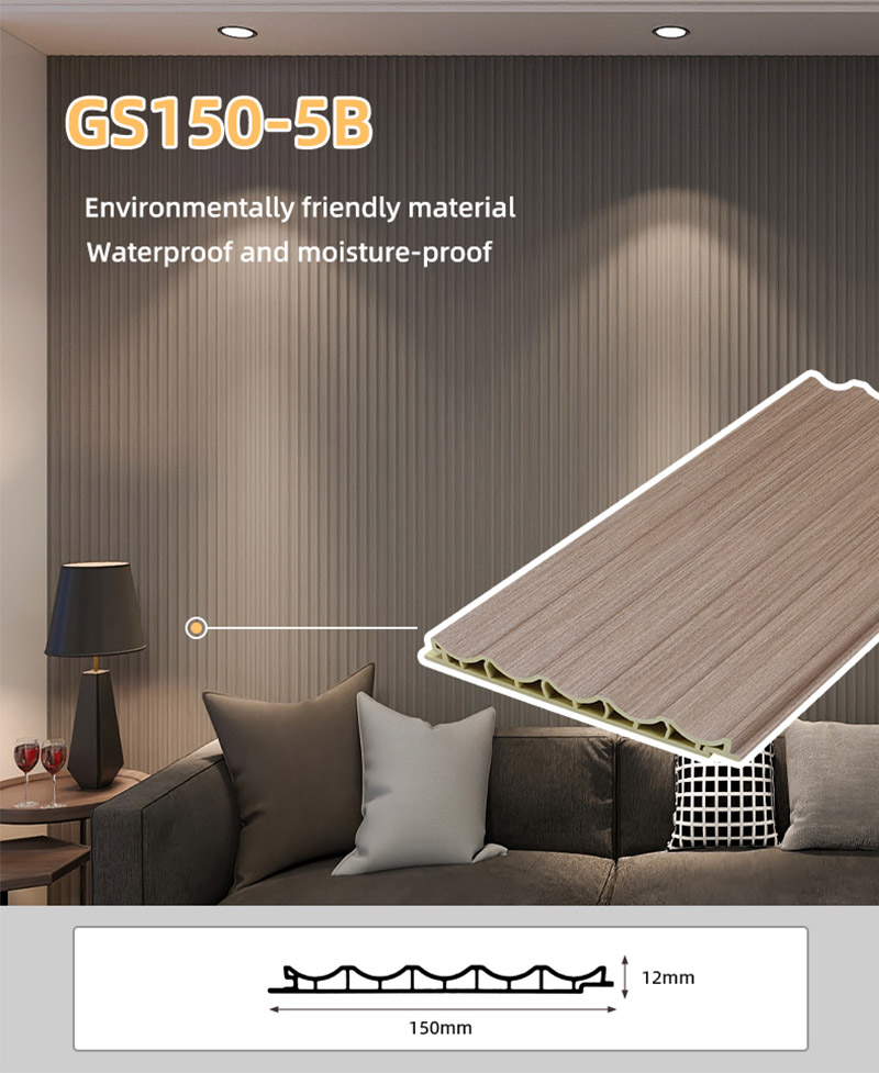 Panel de pared de PVC con onda de arco interno de 150 * 12 mm