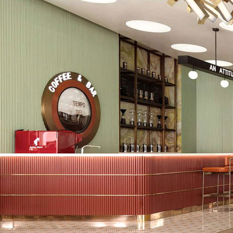 Panel de pared WPC con diseño semicircular de 158*15 mm