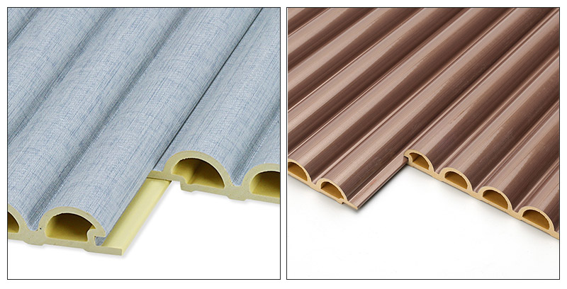 Panel de pared WPC con dise&ntilde;o semicircular de 158*15 mm