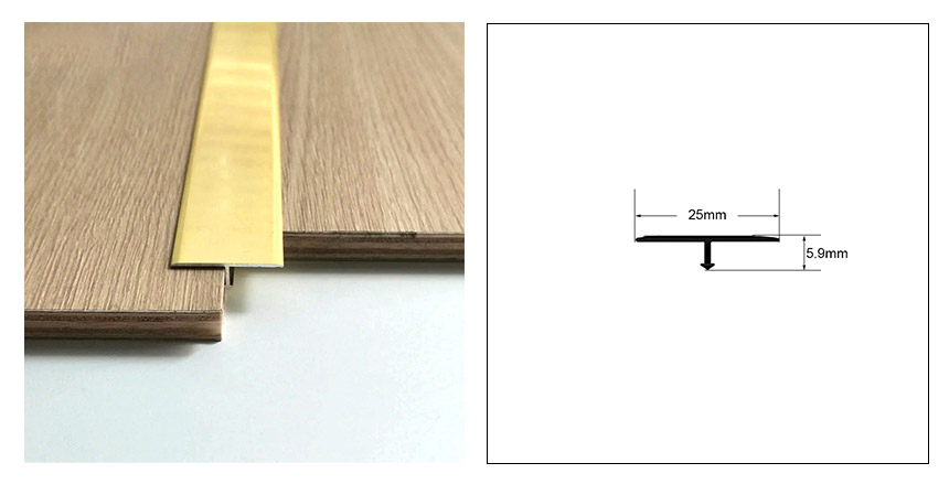 Moldura de piso de aleaci&oacute;n de aluminio en forma de T