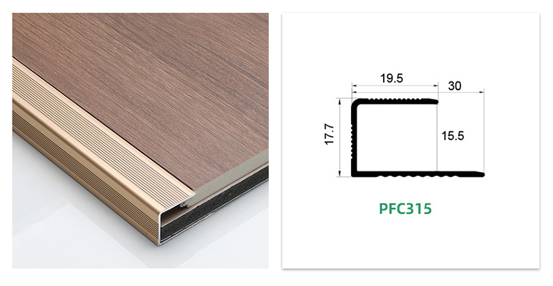 Borde de piso de aluminio con canal C