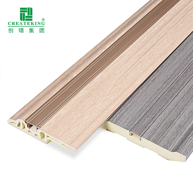 Rodapié de clavo oculto con lengua de cordero de PVC de 75 * 15 mm