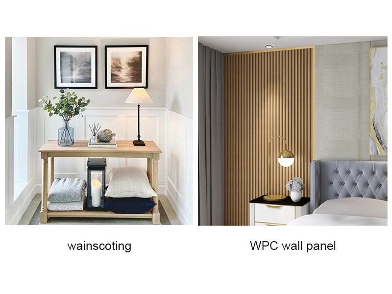 ¿Cuáles son las diferencias entre el panel de pared Wainscoting vs WPC?