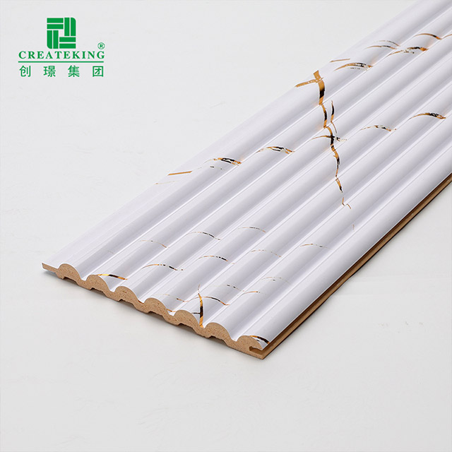 Panel de pared semicircular sólido con acabado de mármol blanco dorado de 105,5 x 8,5 mm