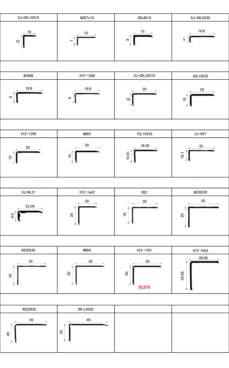 Perfiles para pisos de aleaci&oacute;n de aluminio