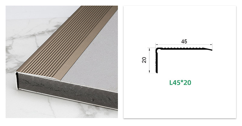 Moldura de cubierta de piso en forma de L