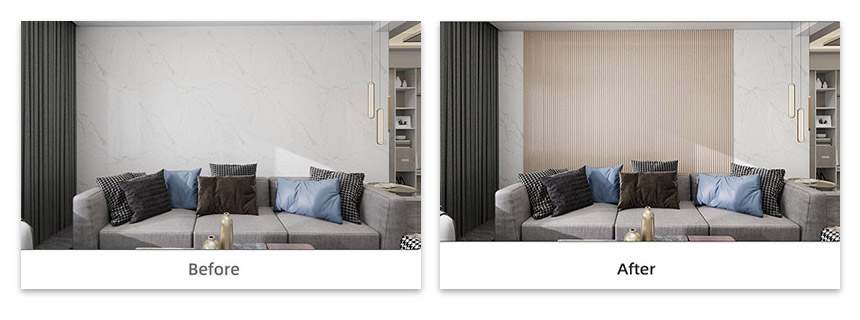 Panel de pared semicircular s&oacute;lido con acabado de m&aacute;rmol blanco dorado