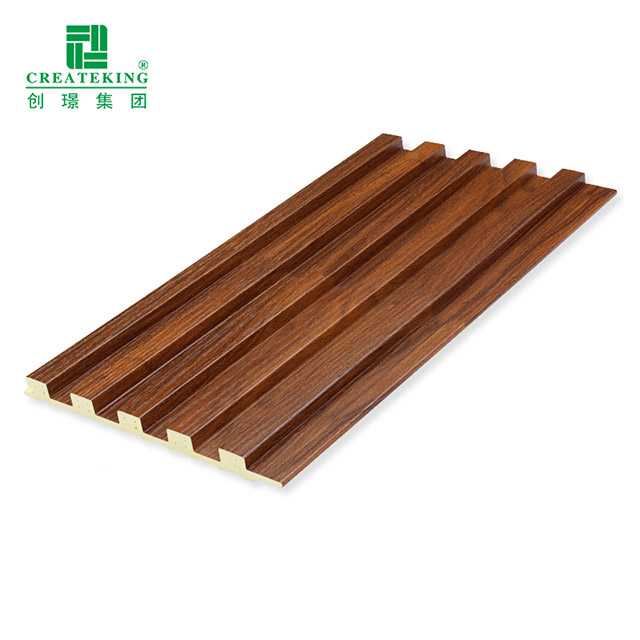 Paneles de pared macizos estriados de veta de madera de 159 * 12 mm