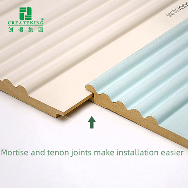 Panel de pared estriado sólido curvo de 164 * 7,8 mm