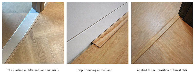 Tira de borde de piso SPC en forma de L de 24 * 4 mm