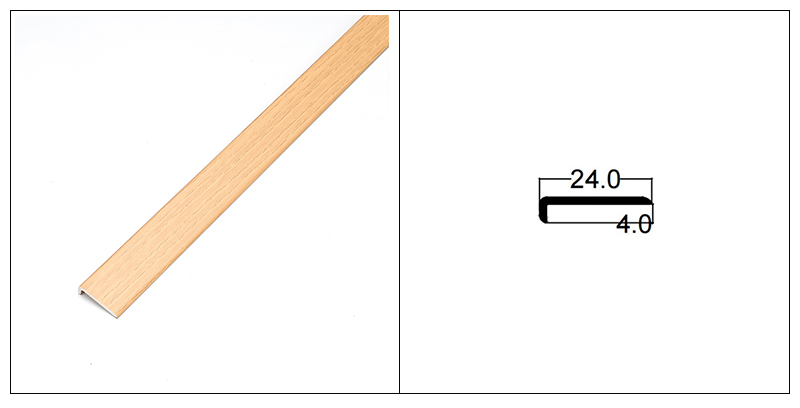 Tira de borde de piso SPC en forma de L de 24 * 4 mm