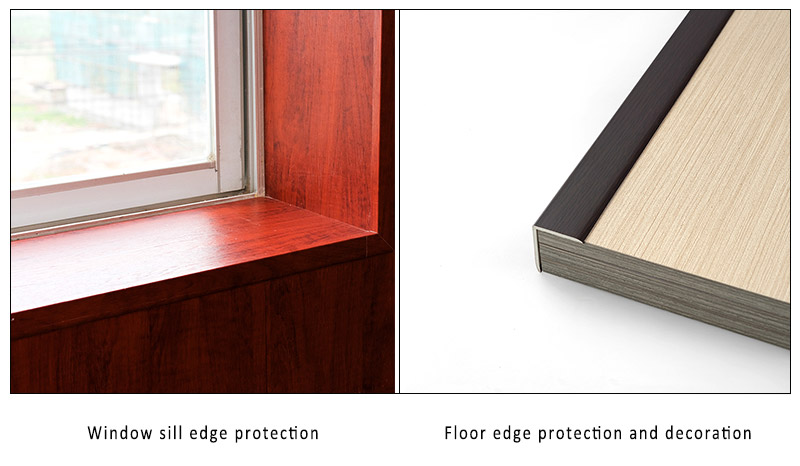 Protector de esquina de piso de madera maciza de PVC en forma de L de 32 * 28 mm