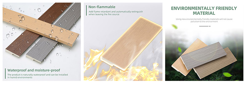 Rodapi&eacute; de PVC macizo de 60*12 mm