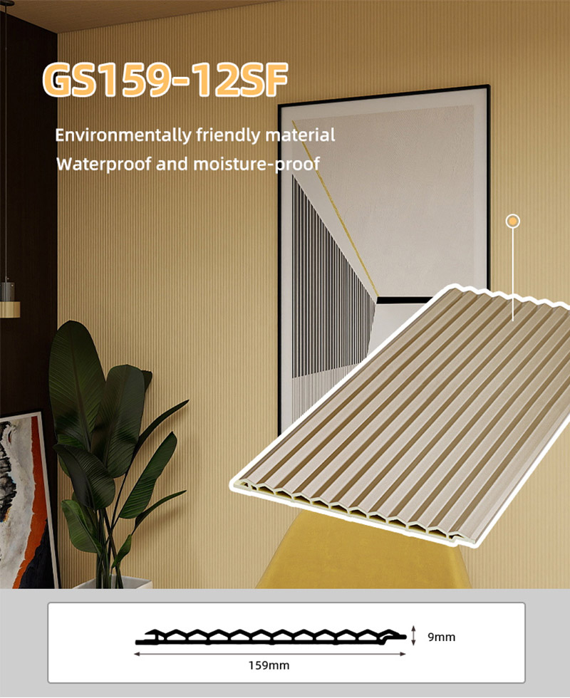 Paneles de pared estriados con orificio triangular de 159 * 9 mm