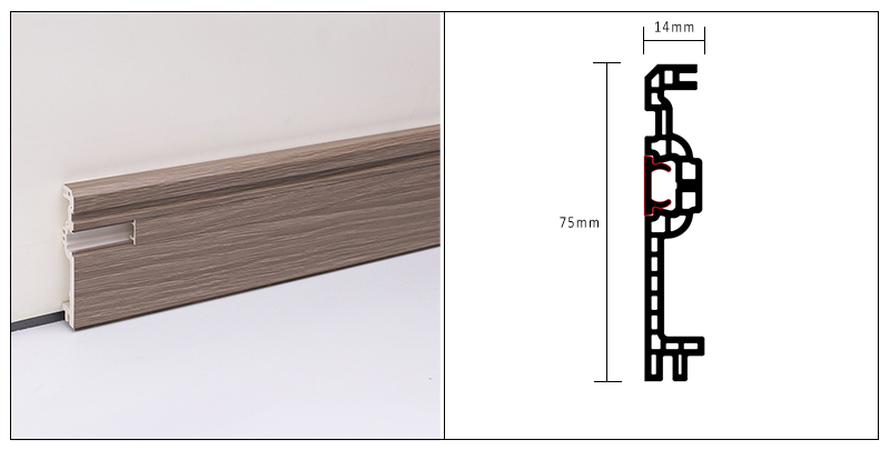 Z&oacute;calo de clavo oculto WPC de 75 * 14 mm
