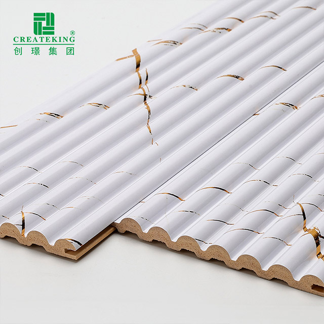 Panel de pared semicircular sólido con acabado de mármol blanco dorado de 105,5 x 8,5 mm