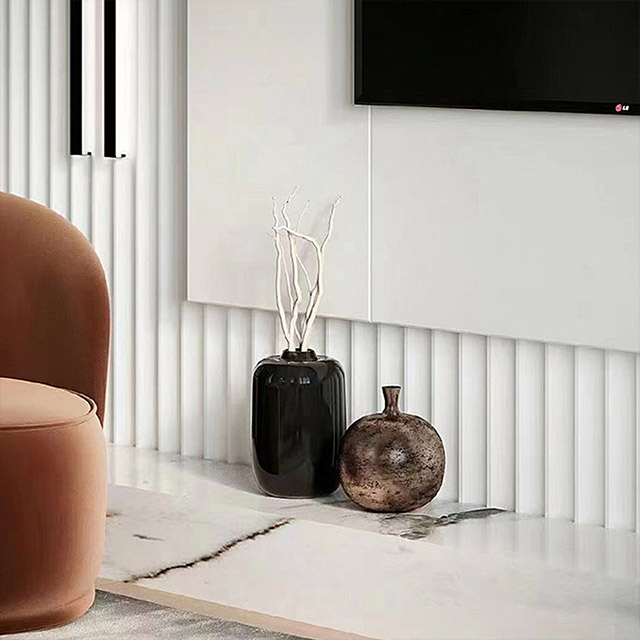 Paneles de pared estriados de arco interno en forma de onda de 128 * 15 mm