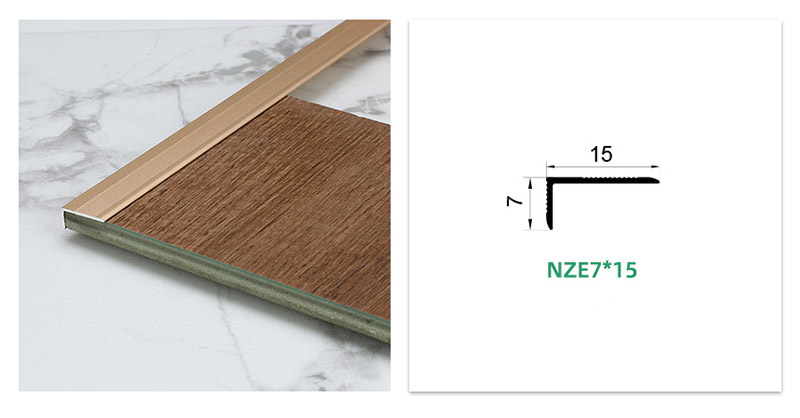 Borde de piso de aluminio en forma de L