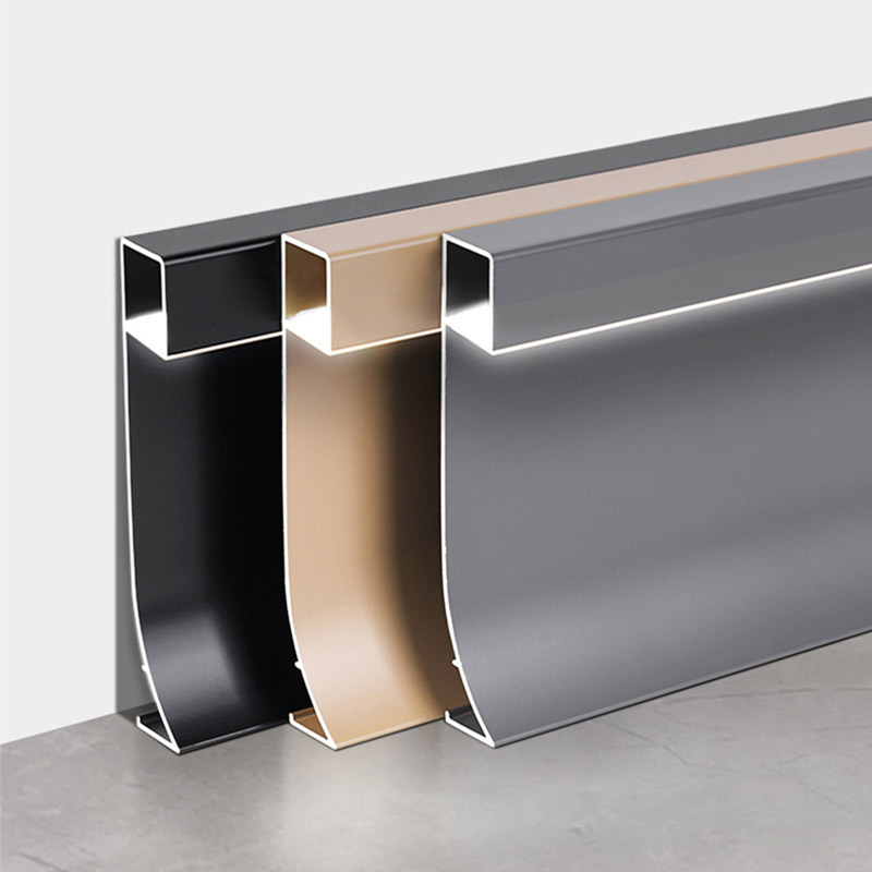 Rodapi&eacute; de aluminio LED de 80*9 mm