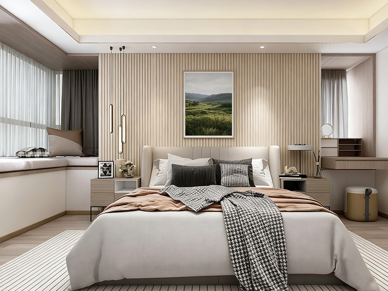 Pared del cabecero del dormitorio