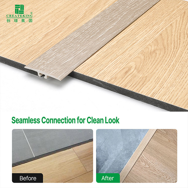 Tira de umbral de puerta con efecto de madera SPC de 42 * 6,6 mm 