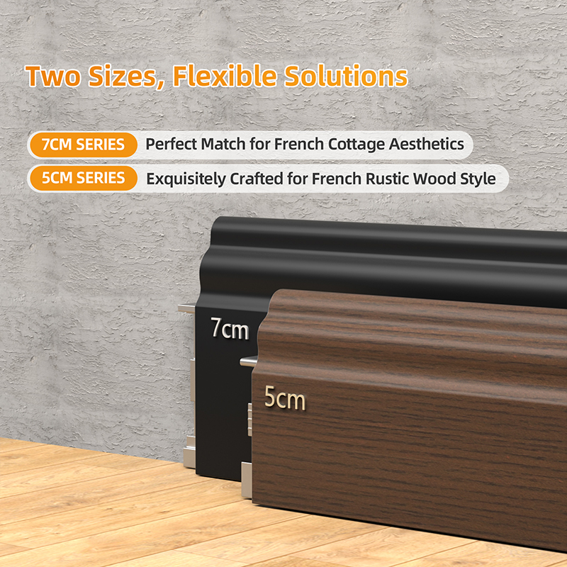 Zócalo de aluminio estilo francés de 70*12 mm