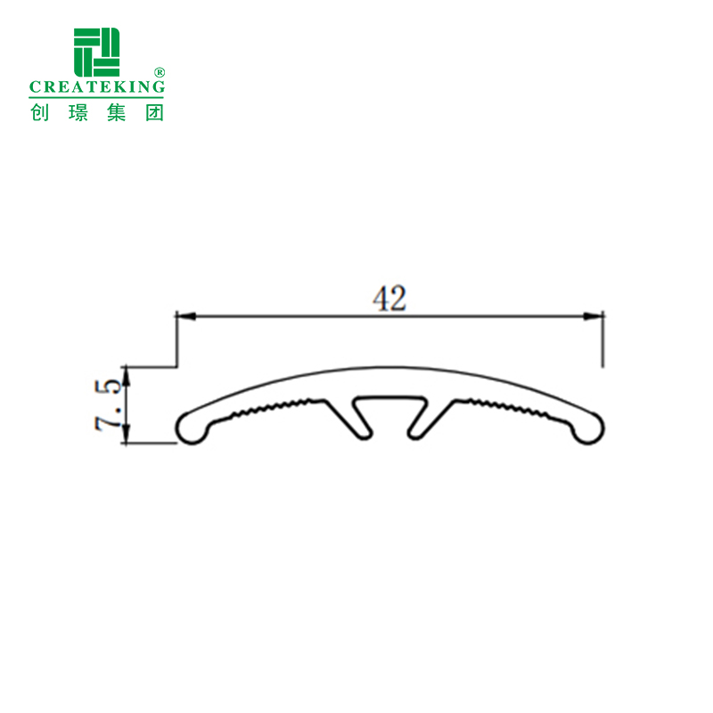 Tira de transición de umbral en forma de arco de PVC de 42 * 7,5 mm 