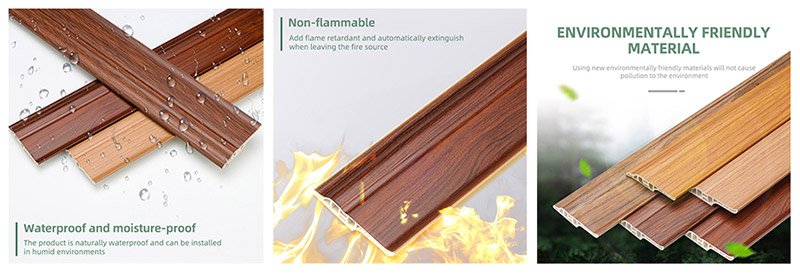 Rodapi&eacute; de PVC multifuncional de 68*16 mm