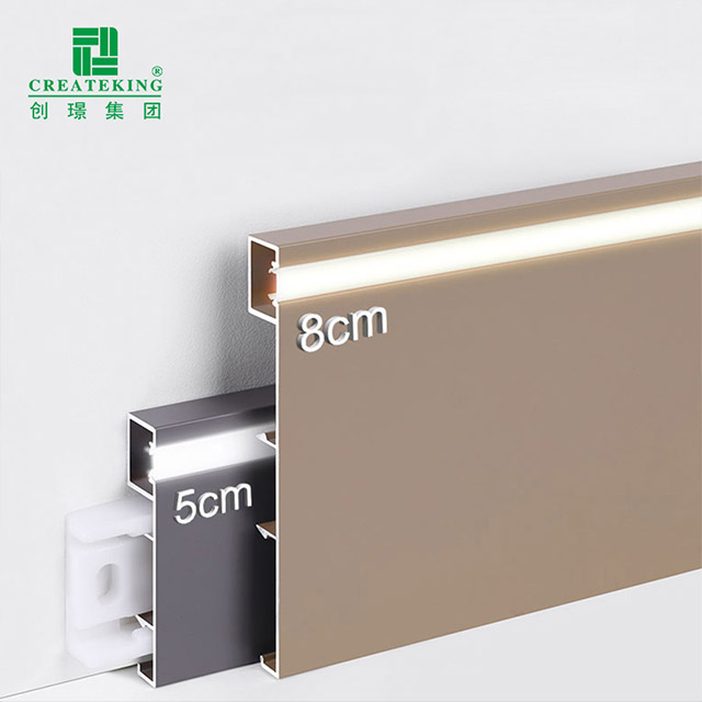 Rodapié de aleación de aluminio LED de 80*9 mm