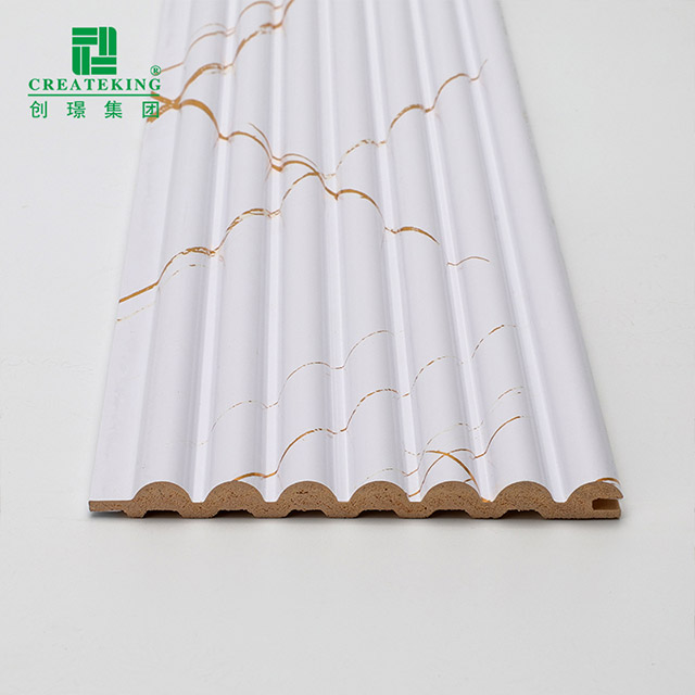 Panel de pared semicircular sólido con acabado de mármol blanco dorado de 105,5 x 8,5 mm