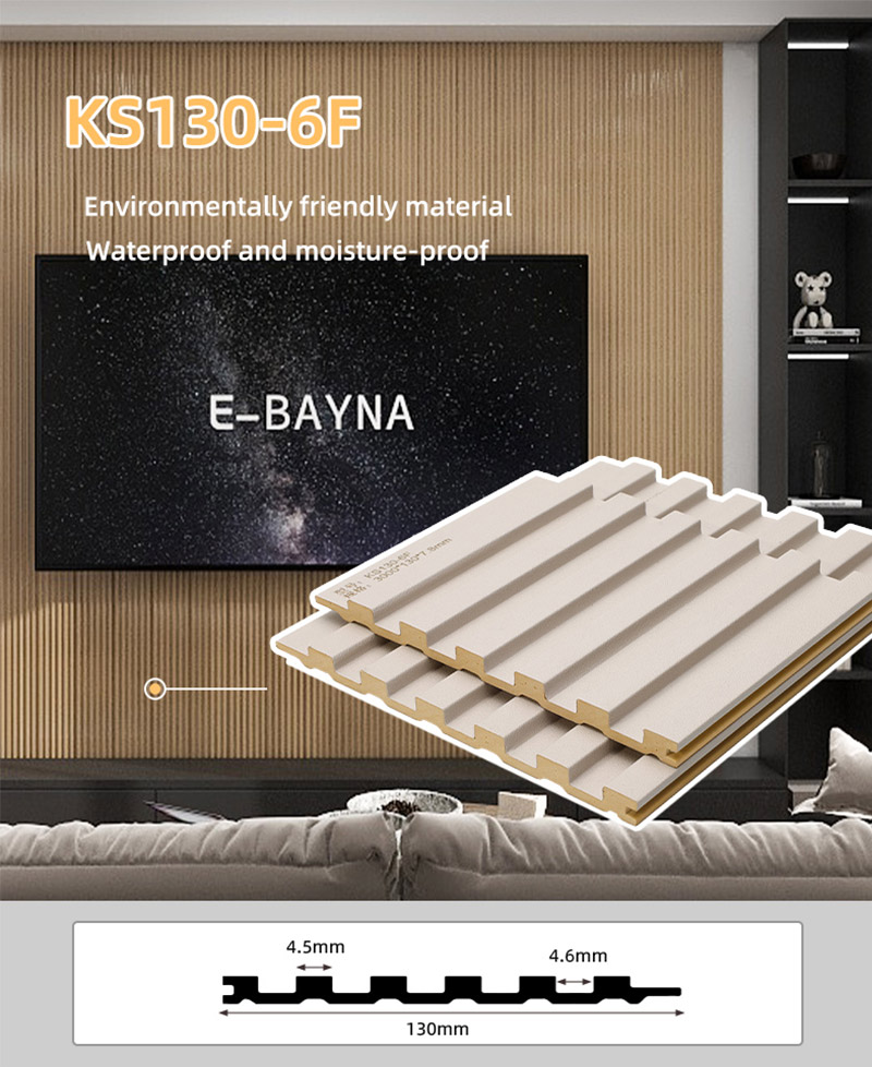 Paneles de pared estriados s&oacute;lidos de PVC de 130 * 7,8 mm