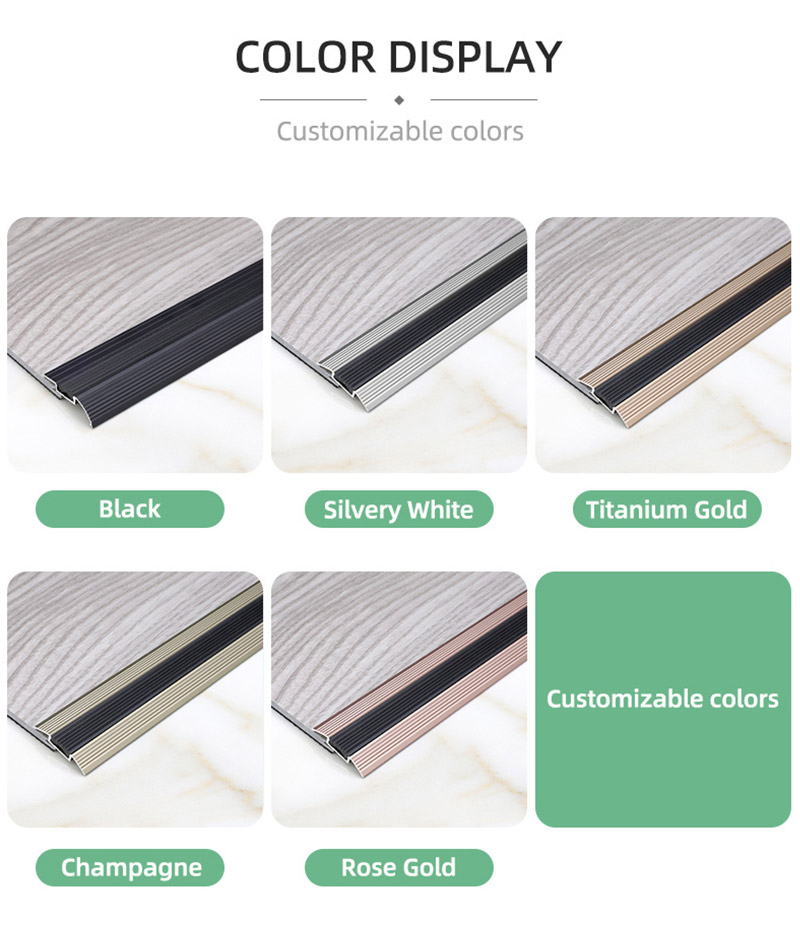 Borde de borde de escalera con inserto de goma