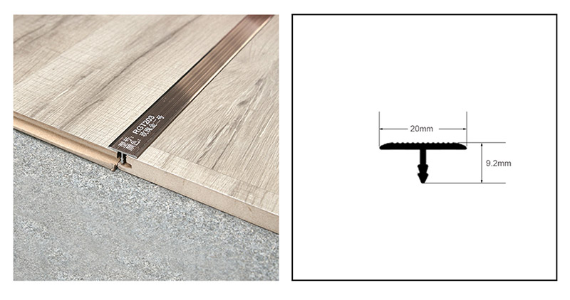 Moldura de aluminio en forma de T