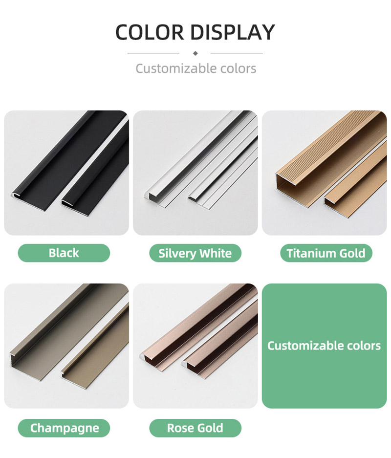 Moldura para pisos de aluminio con canal C