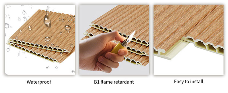 Paneles de pared corrugados huecos de WPC