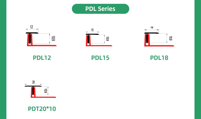 Moldura en T compensada de aluminio embellecedor de caja deslizable