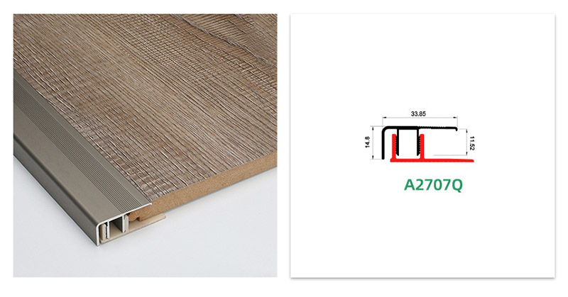 Perfil final de aluminio para suelos laminados