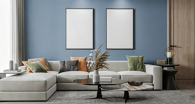 Dise&ntilde;o de interiores con regla de 3 colores.