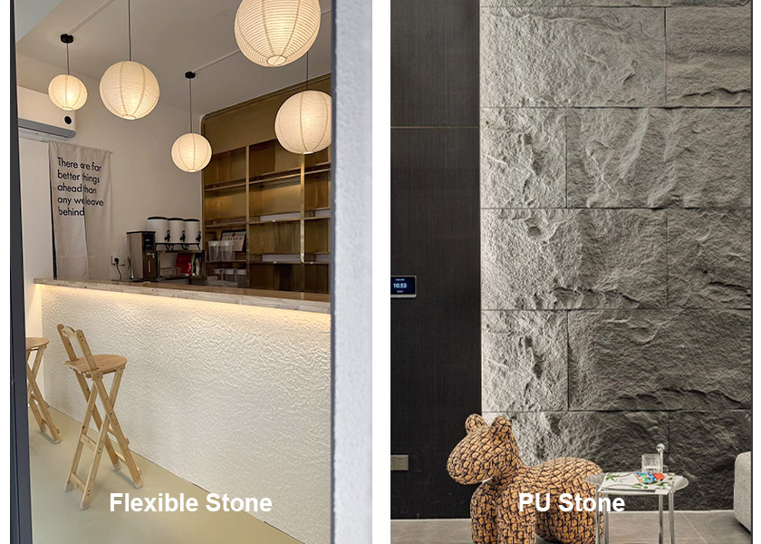 ¿Cuál es la diferencia entre piedra flexible y piedra de PU?